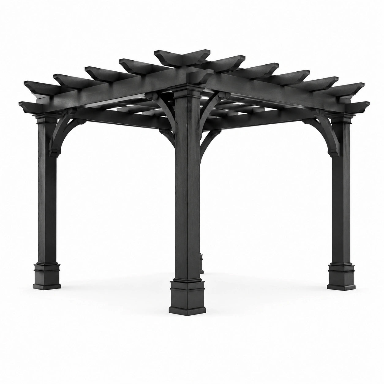 Pergola in Legno Composito Nera 300x300 cm