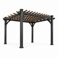Pergola da giardino in alluminio e legno di pino 300x300x250 cm