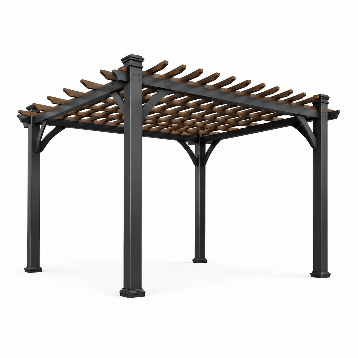 Pergola da giardino in alluminio e legno di pino 300x300x250 cm