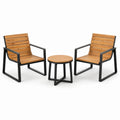 Set da esterno in legno e metallo nero