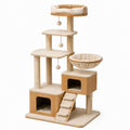 Tiragraffi per gatti in MDF e rivestimento in poliestere beige