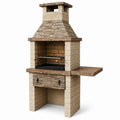 Barbecue in pietra da esterno con griglia in acciaio inox