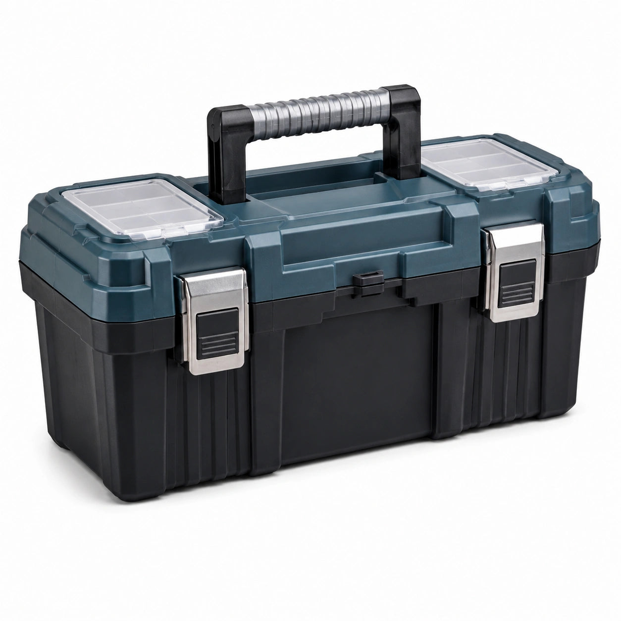 Cassetta degli attrezzi in plastica nero e blu 45x23x22 cm