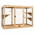 Gabbia per gatti in legno e rete zincata