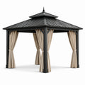 Gazebo con struttura in alluminio e tetto in acciaio 300x300 cm