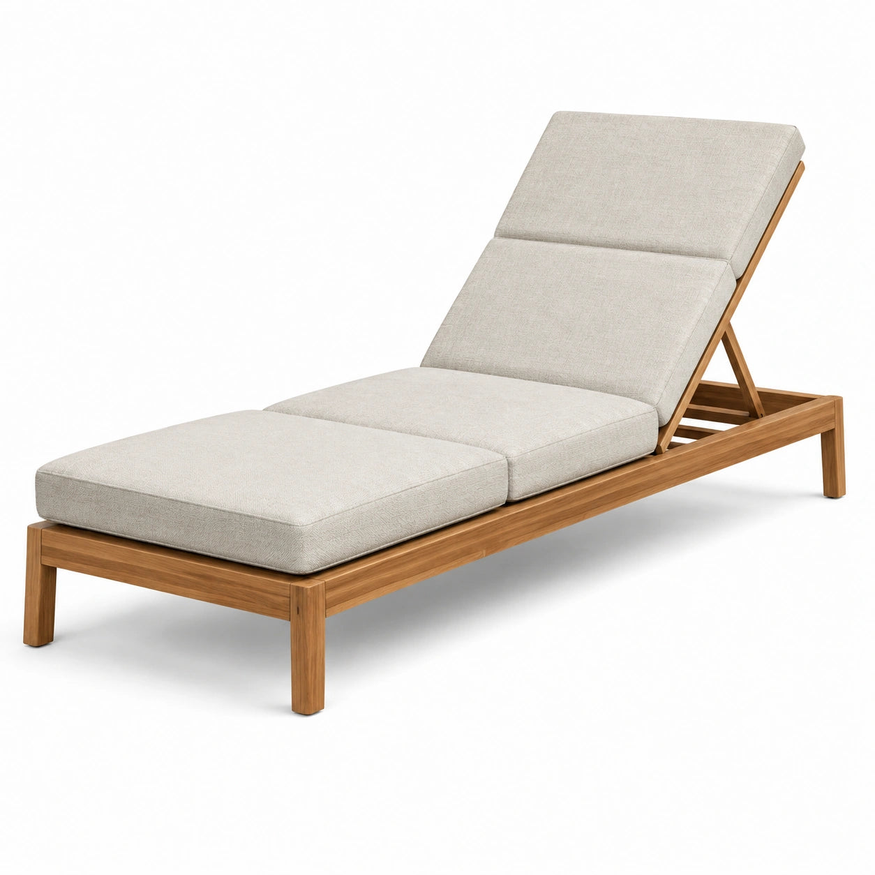 Sdraio in bambù con cuscini regolabili beige