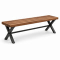 Panca in Legno di Acacia e Acciaio Nero 150 cm