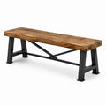 Panca in Legno di Quercia e Acciaio Nero 150x40x45 cm